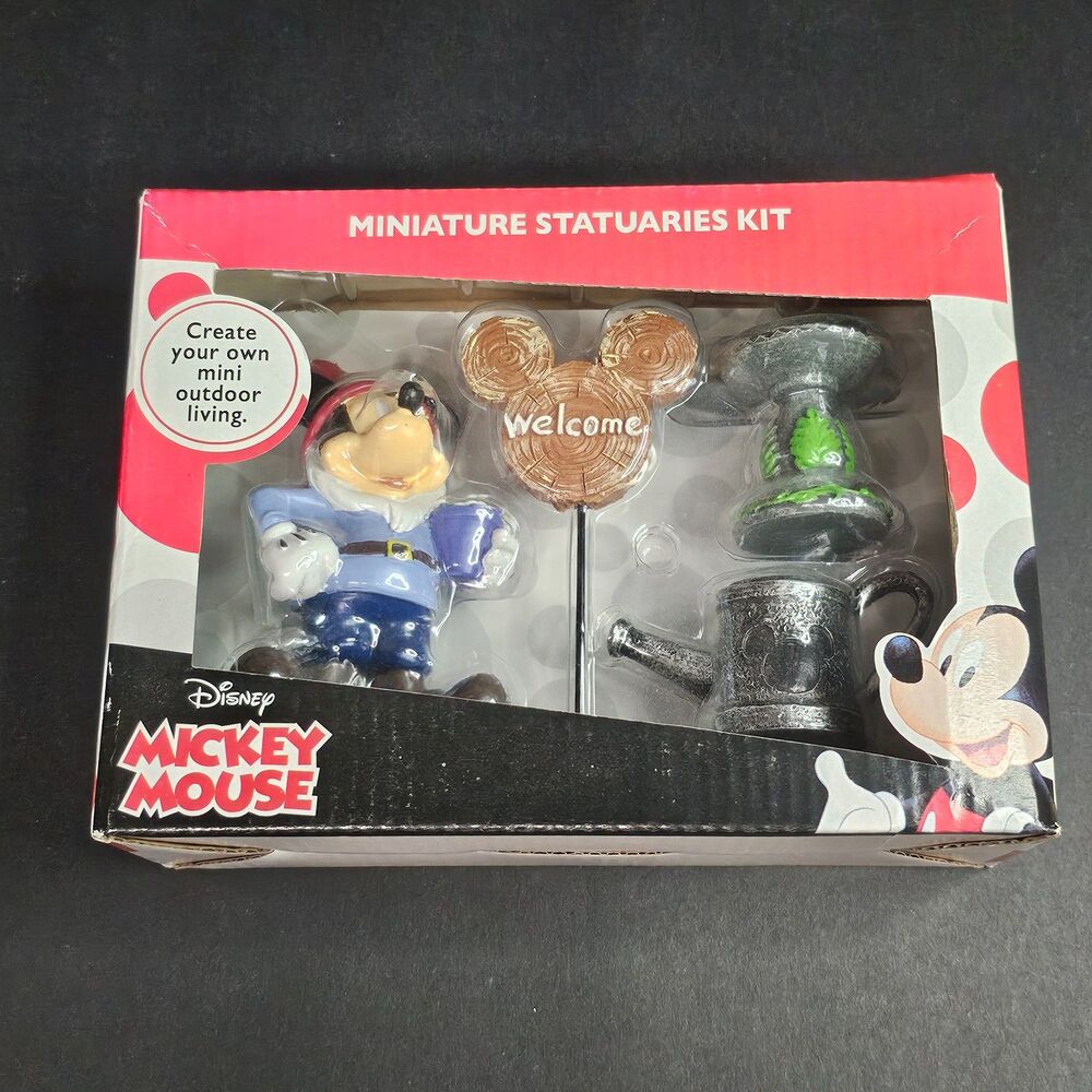 NIP Disney Mickey Mouse Miniature Statuaries Kit Garden Gnome